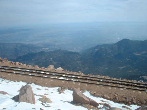 The railroad at the top (before the built the road this was the only way up except hiking it).jpg 65.5K